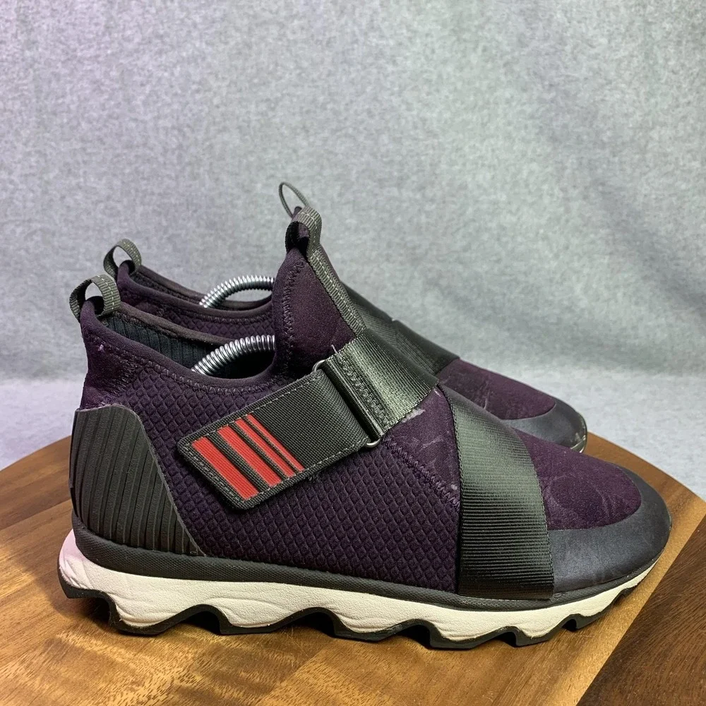 Sorel Kinetic Sneak Shoes Womens‎ 10.5 Purple Floral Strap Slip On Sneakers